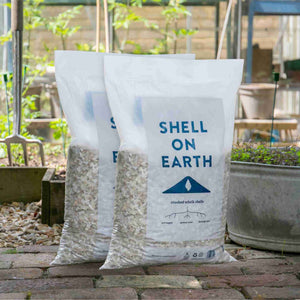Shell on Earth Crushed Whelk Shells 2 Bags in garden